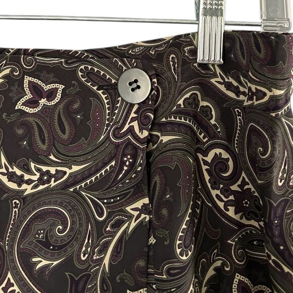 Jones New York VTG 100% Silk Mini Skirt Women's Size 10 Faux-Wrap Paisley - Picture 2 of 5